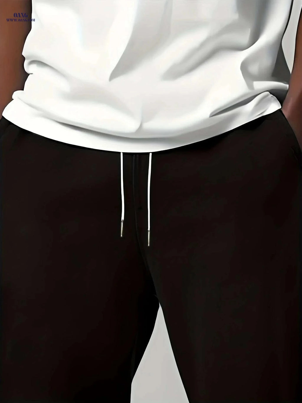Gentlemen's Casual Knitted Pants - Drawstring Waist, Solid Color Style   OAXG 