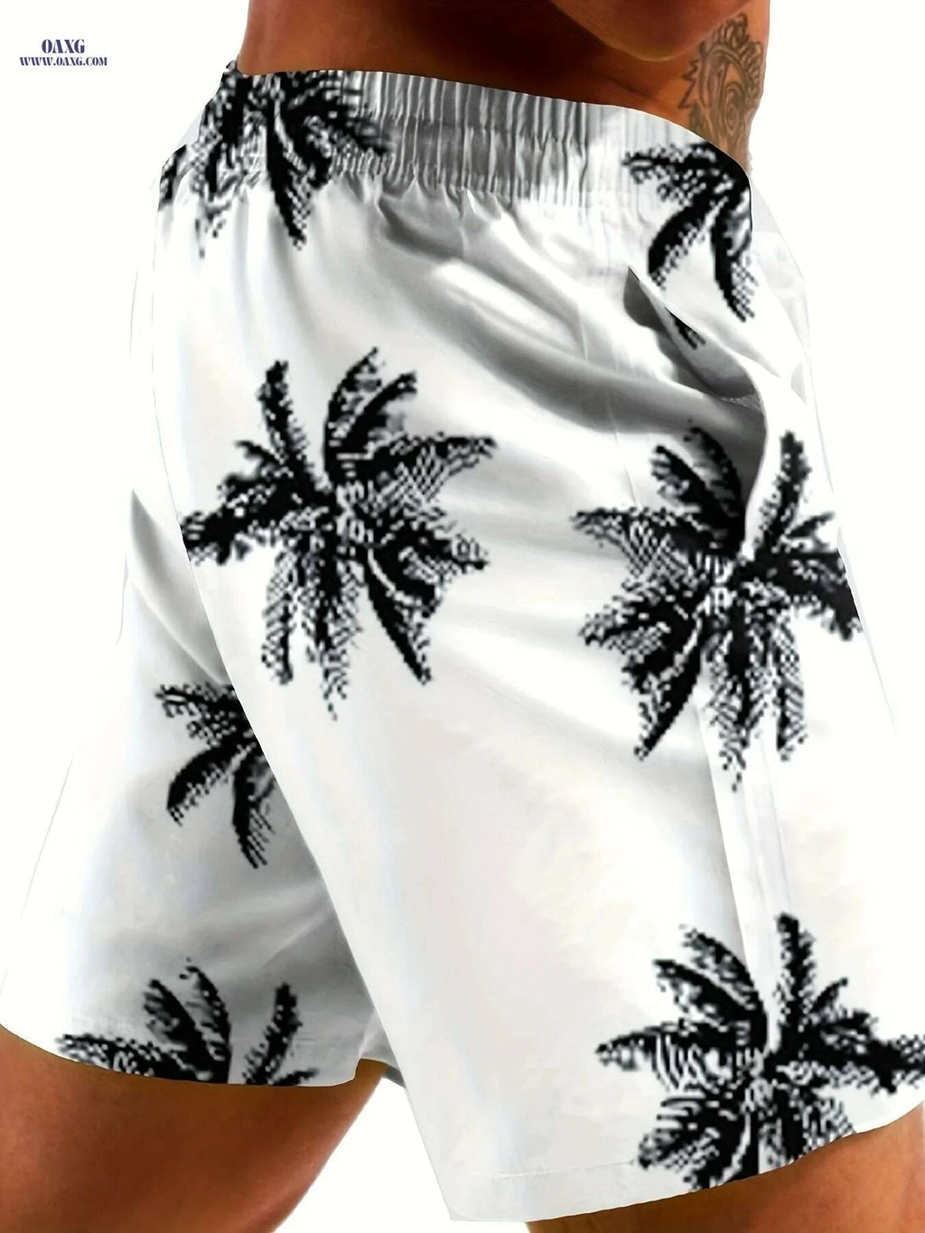 GINSIOM Men's Swim Trunks - Quick Dry Compression Liner Board Shorts   OAXG White / S