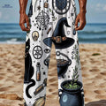 Gothic Fantasy Pants for Men - Loose-Fit Straight Leg with Mystical Prints   OAXG Mixed Color / FR M