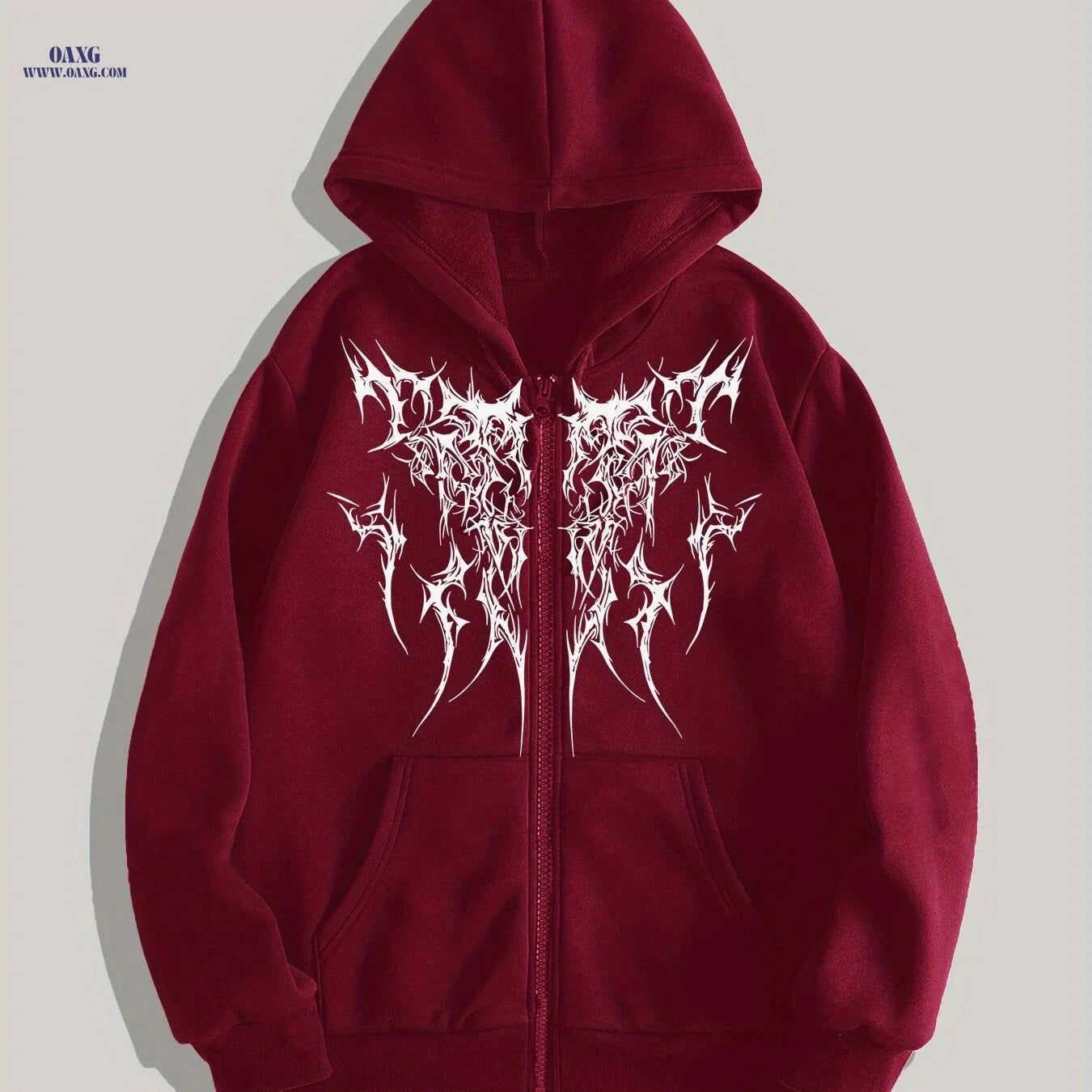 Gothic Printed Men's Zip-Up Hoodie - Spring Casual Style   OAXG Black / FR S