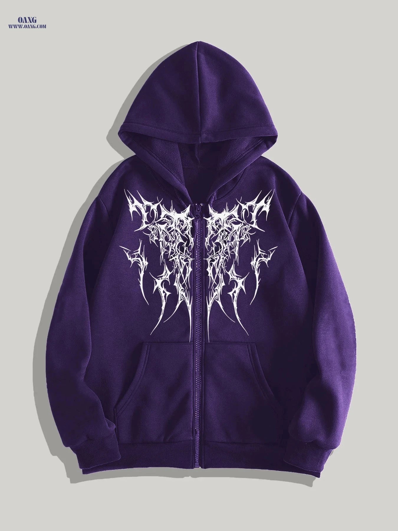 Gothic Printed Men's Zip-Up Hoodie - Spring Casual Style   OAXG Black / FR S