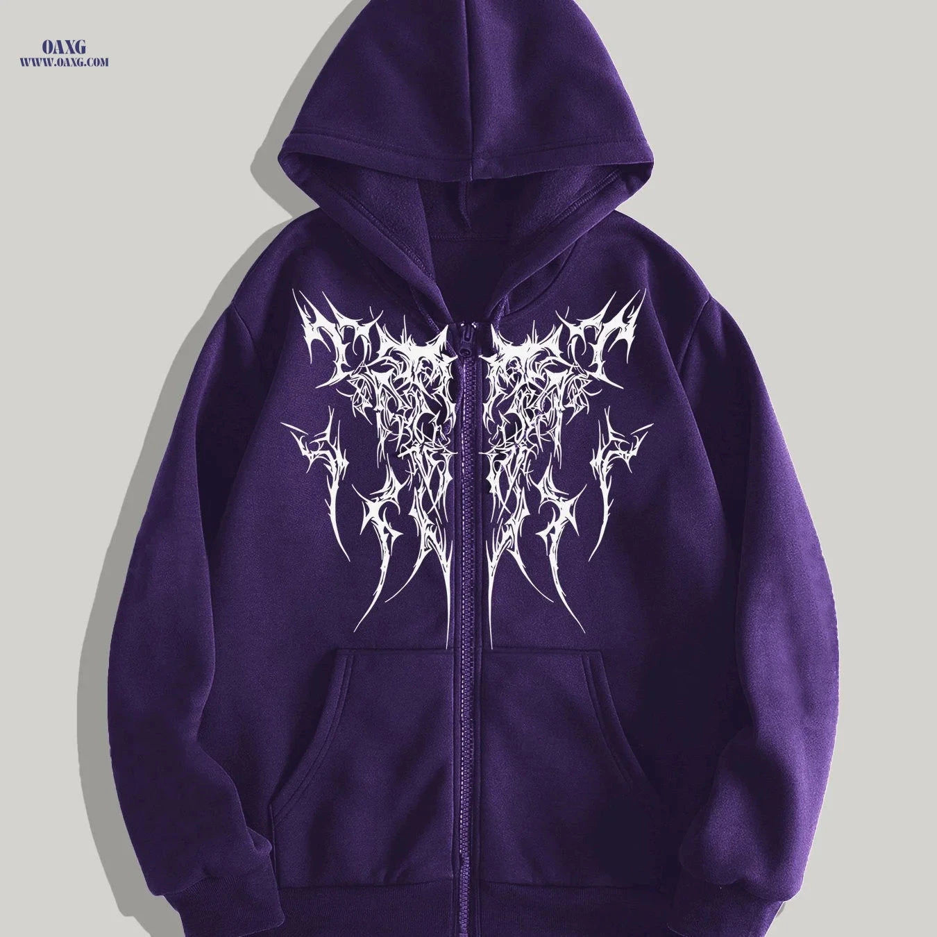 Gothic Printed Men's Zip-Up Hoodie - Spring Casual Style   OAXG Black / FR S