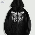 Gothic Printed Men's Zip-Up Hoodie - Spring Casual Style   OAXG Black / FR S