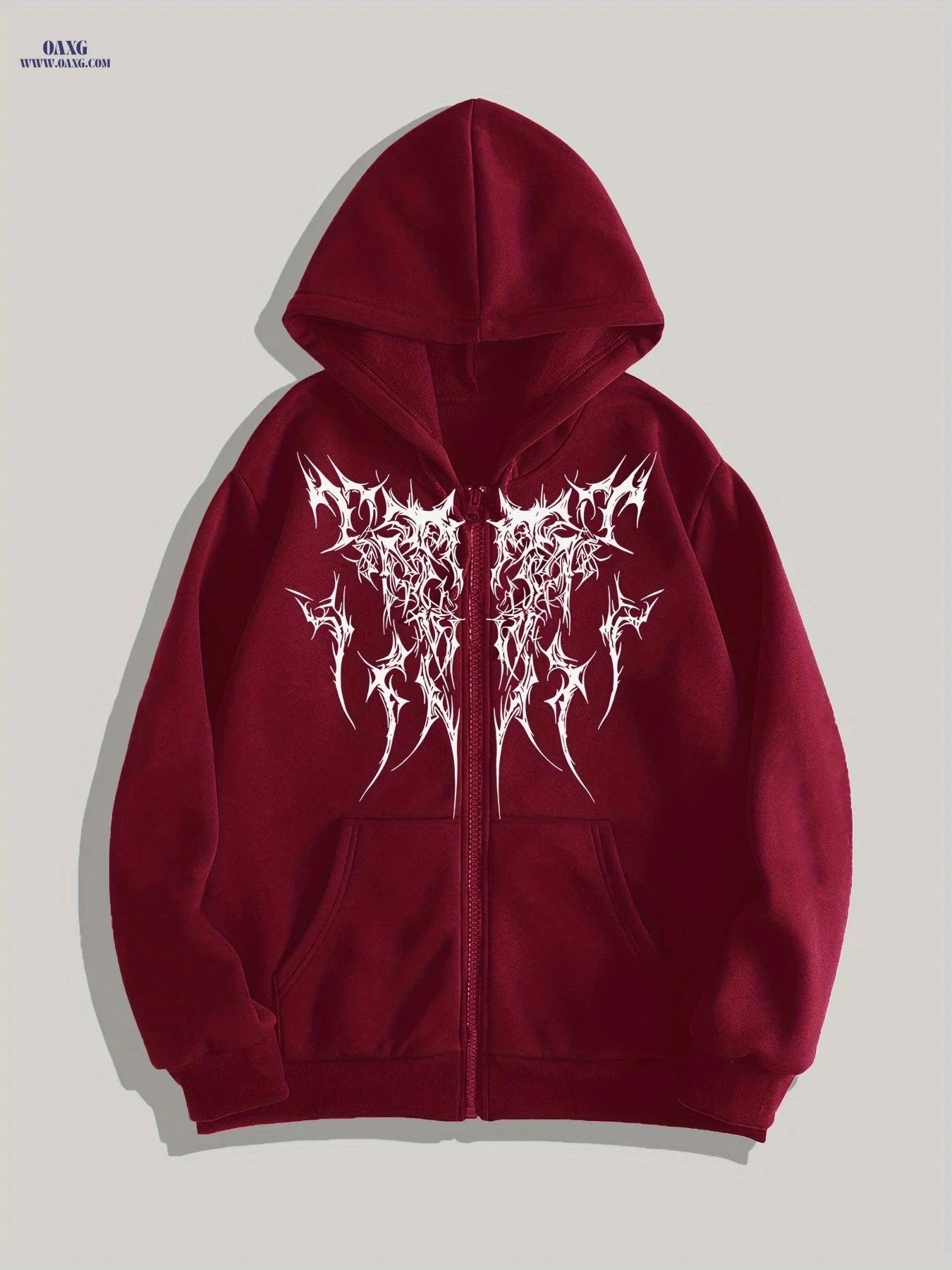 Gothic Printed Men's Zip-Up Hoodie - Spring Casual Style   OAXG 