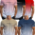 Gradient 3D Print T-Shirts - 5pcs Men's Summer Short Sleeve Tees   OAXG Mixed Color / S