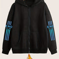 Gradient Art Letter Pattern Print - Y11K Casual Style Zipper Hoodie - Stylish And Comfortable Zippered Pocket Jacket - Suitable for Spring, Autumn And Winter Casual Sportswear, Casual Sportswear Fashion Casual Jacket | Comfortable Fabric   OAXG