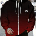 Gradient Black to Red Hoodie - Lightweight, Zip Closure for Men   OAXG Multicolor / FR M