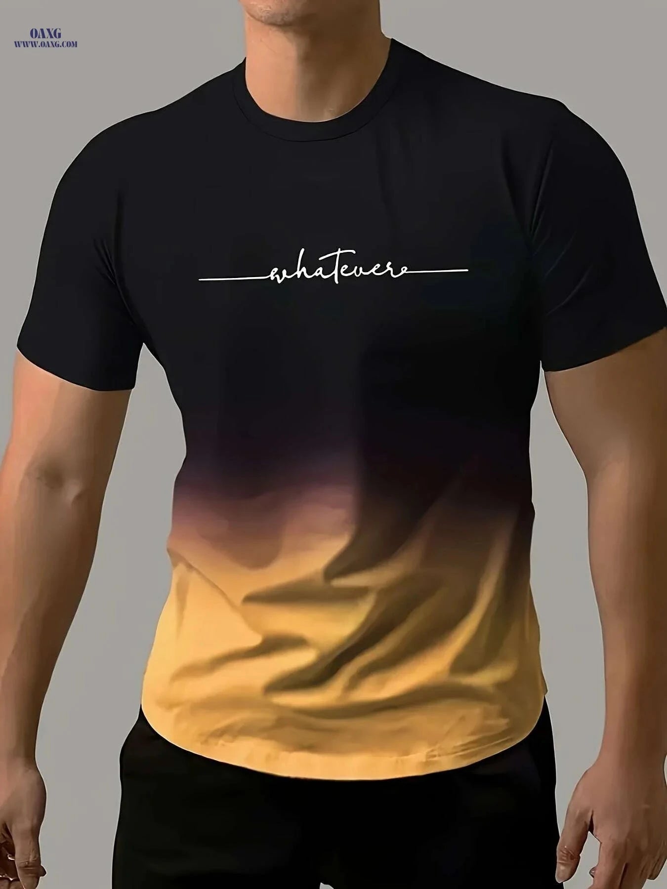 Gradient Men's Comfy T-Shirt - Quick-Drying, Breathable Fit for Gym   OAXG 