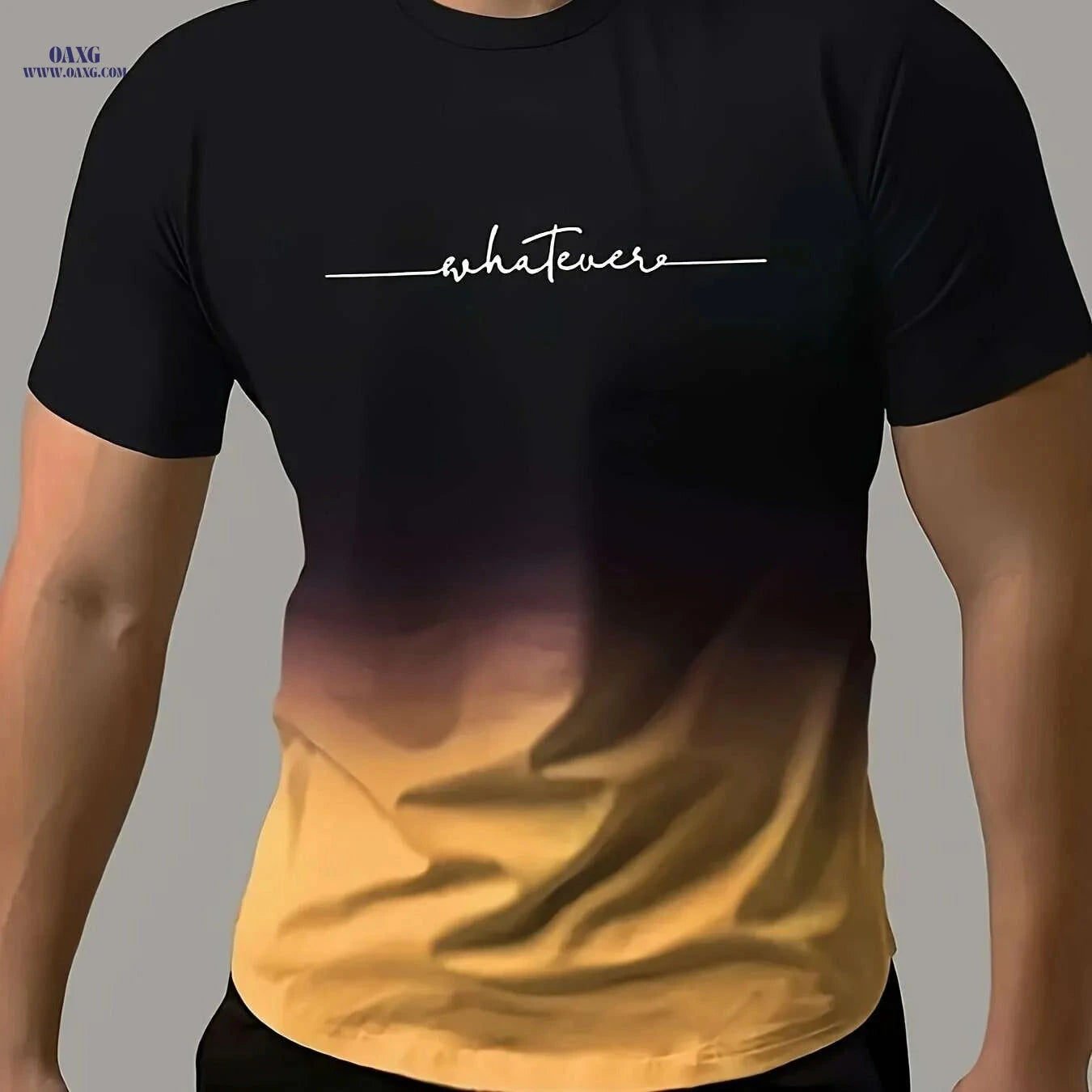 Gradient Men's Comfy T-Shirt - Quick-Drying, Breathable Fit for Gym   OAXG 