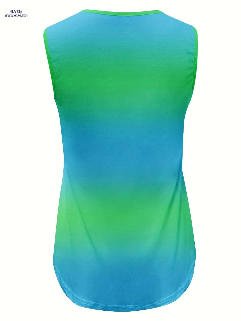Gradient Print Tank Top - Casual Crew Neck Sleeveless Summer Wear   OAXG 