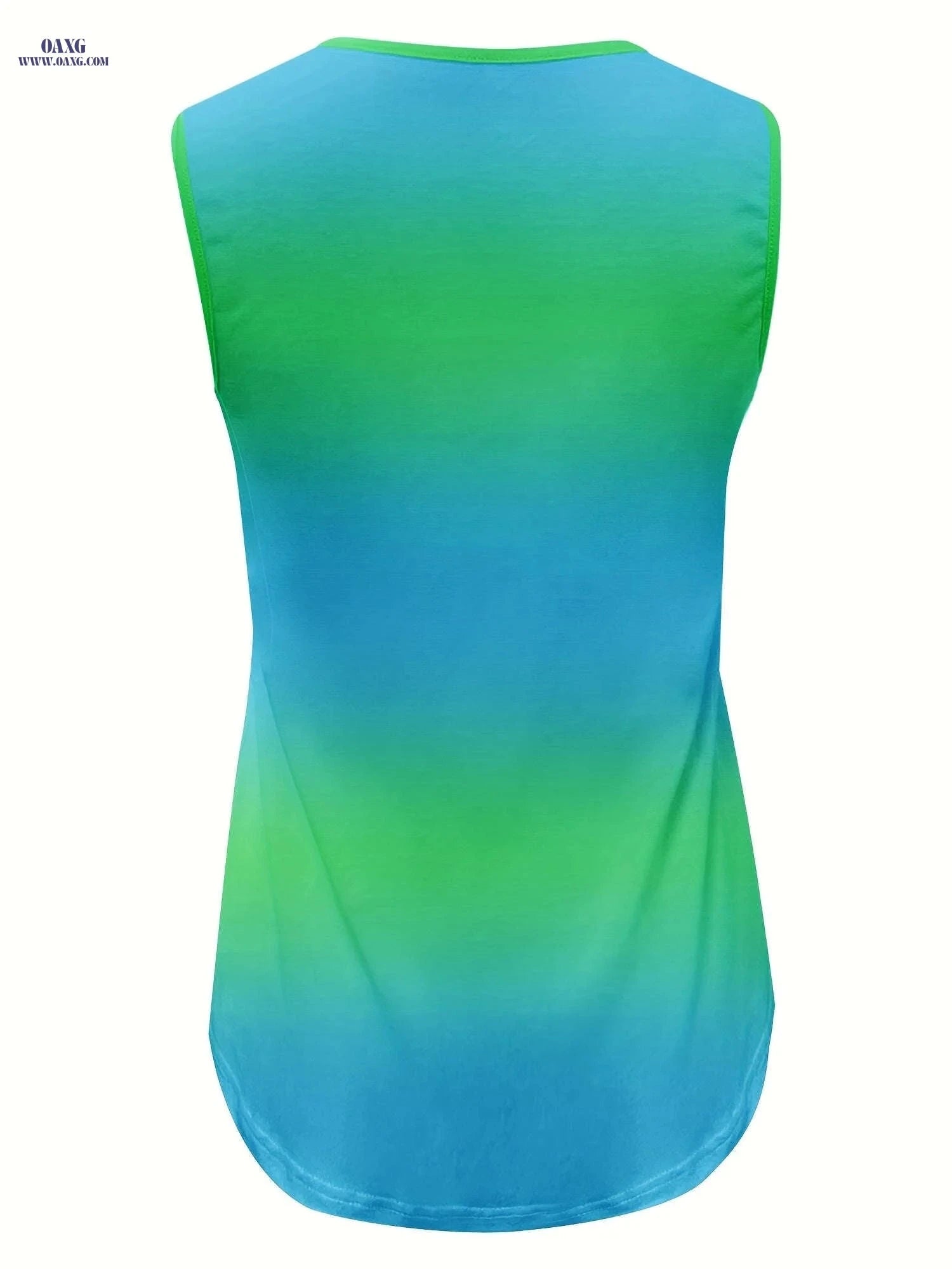 Gradient Print Tank Top - Casual Crew Neck Sleeveless Summer Wear   OAXG 