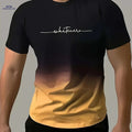 Gradient "WHATEVER" T-Shirt - Casual Crew Neck for Summer Fun   OAXG 
