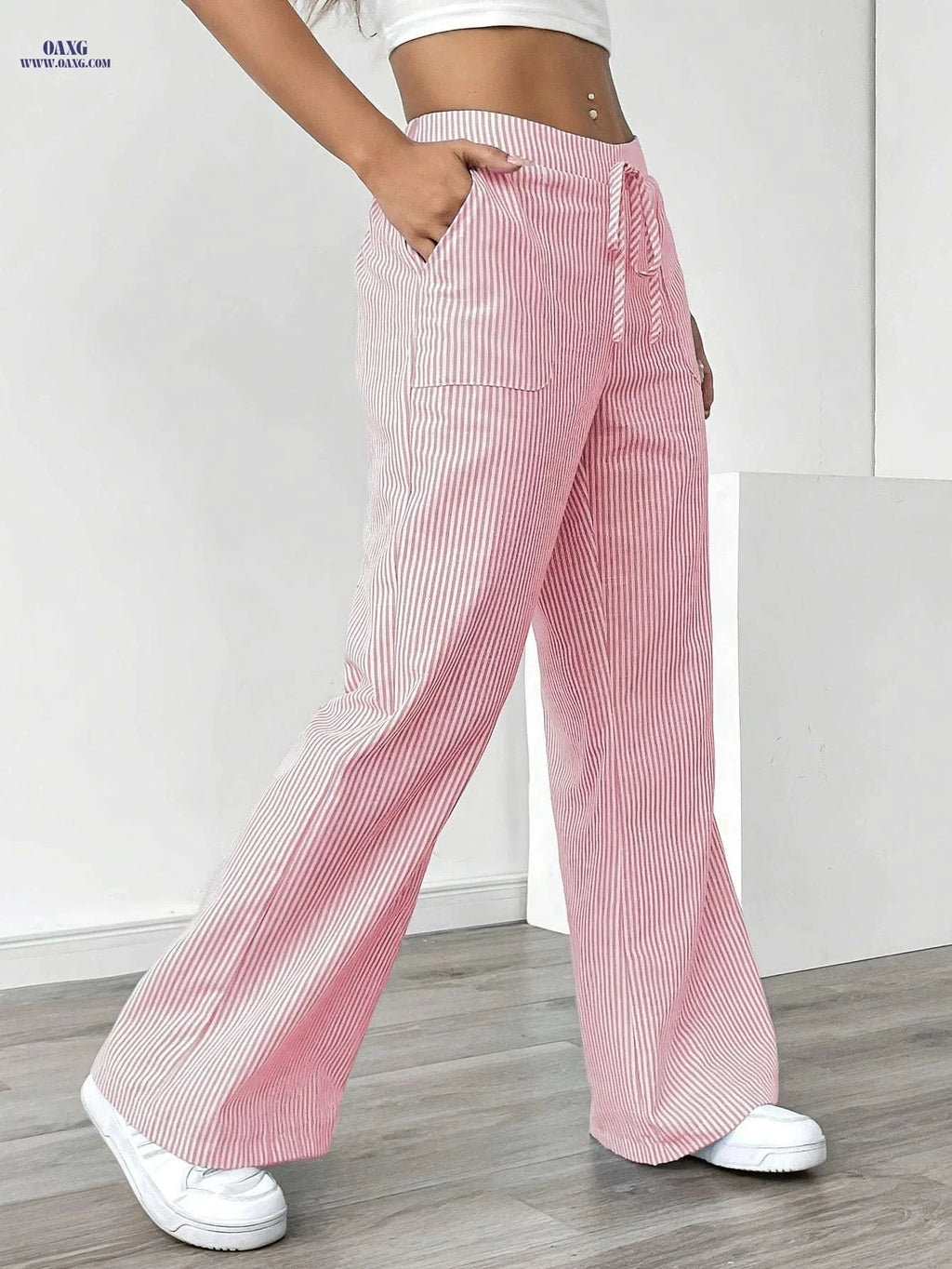 Guangbei Mirror Model ZDZ073103 - Striped Straight Leg Pants   OAXG 