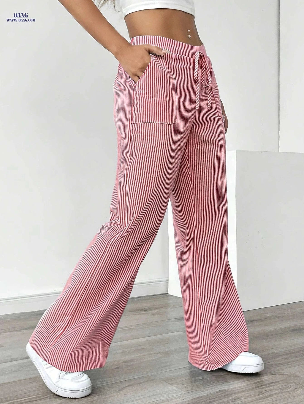 Guangbei Mirror Model ZDZ073103 - Striped Straight Leg Pants   OAXG 