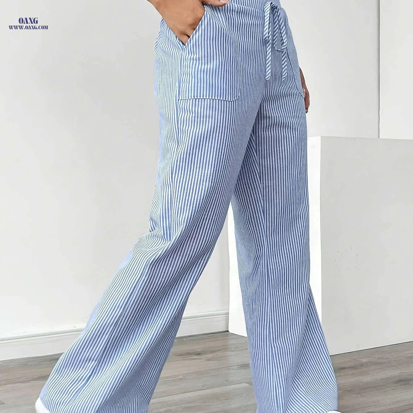 Guangbei Mirror Model ZDZ073103 - Striped Straight Leg Pants   OAXG 