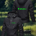 GUNKI Men's Hooded Jacket - Tech Windproof, Fluorescent Green Design   OAXG Black / FR S