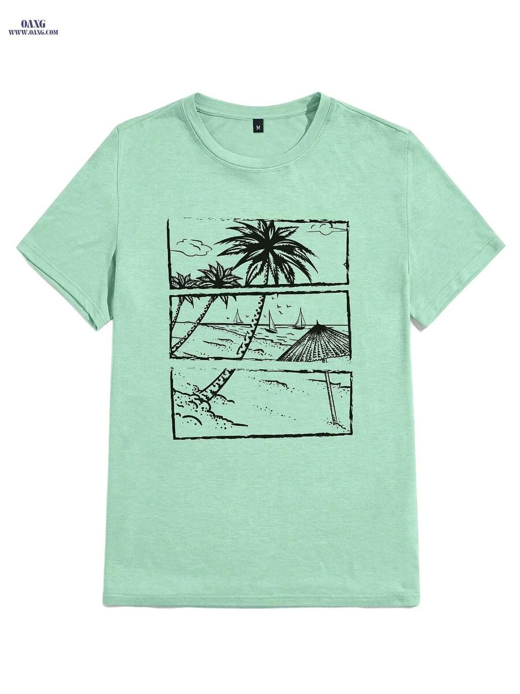Hawaiian Beach Men's Casual T-Shirt - Short Sleeve Graphic Tee   OAXG Deep Blue / S