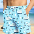Hawaiian Print Swim Trunks for Men - Quick Dry, Drawstring Beach Shorts   OAXG 01 / S