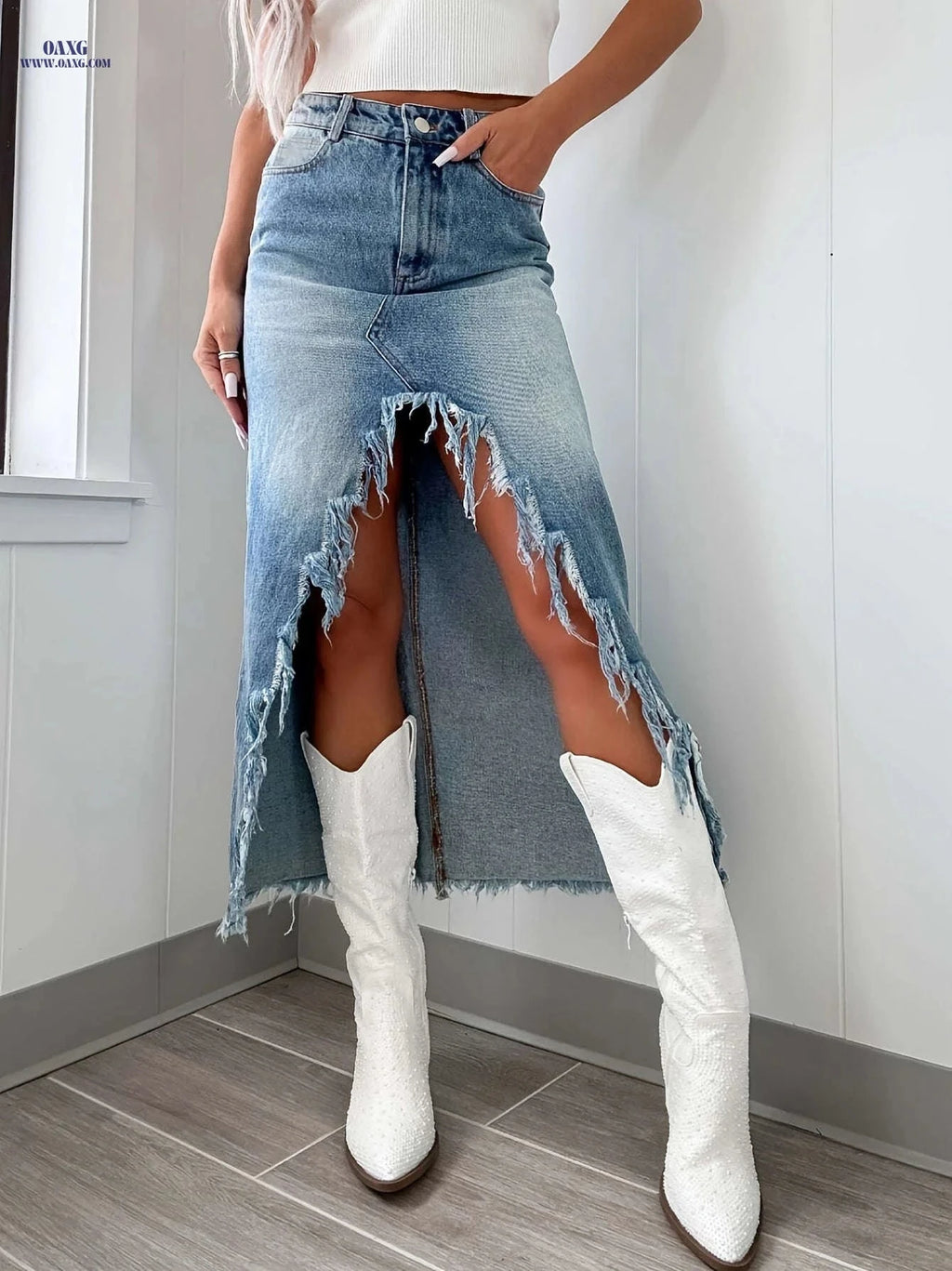 HEALAXIN Women's Denim Midi Skirt - Comfortable Bodycon Fit   OAXG 