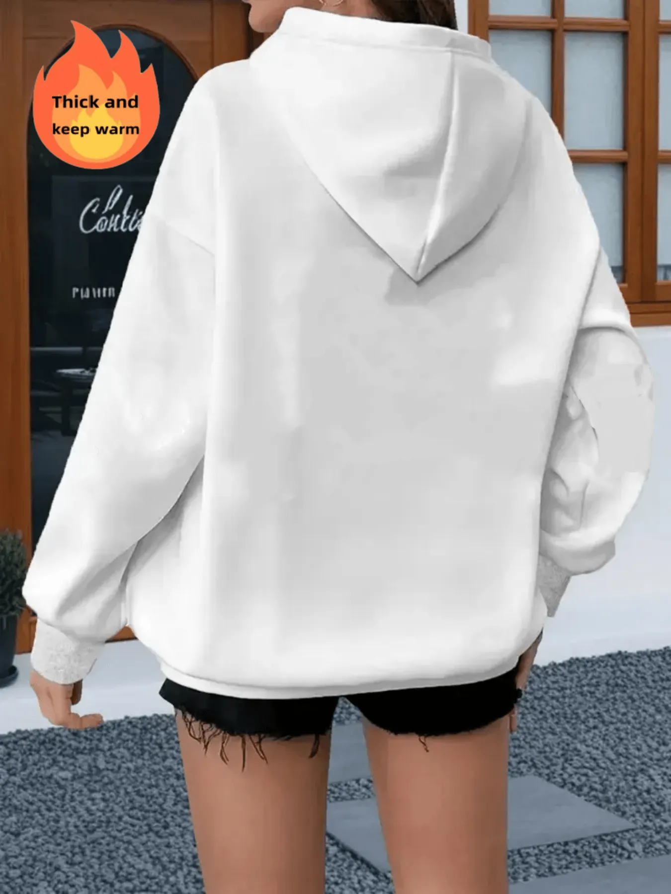 Heart Print Zip-Up Hooded Sweatshirt, Casual Zip-Up Long Sleeve Hoodie - Polyester Fabric, Perfect Choice for Autumn and Winter. Comfortable Women's Zip-Up Hooded Sweatshirt, Fashionable Women's Soft and Breathable, Machine Washable Long Sleeve