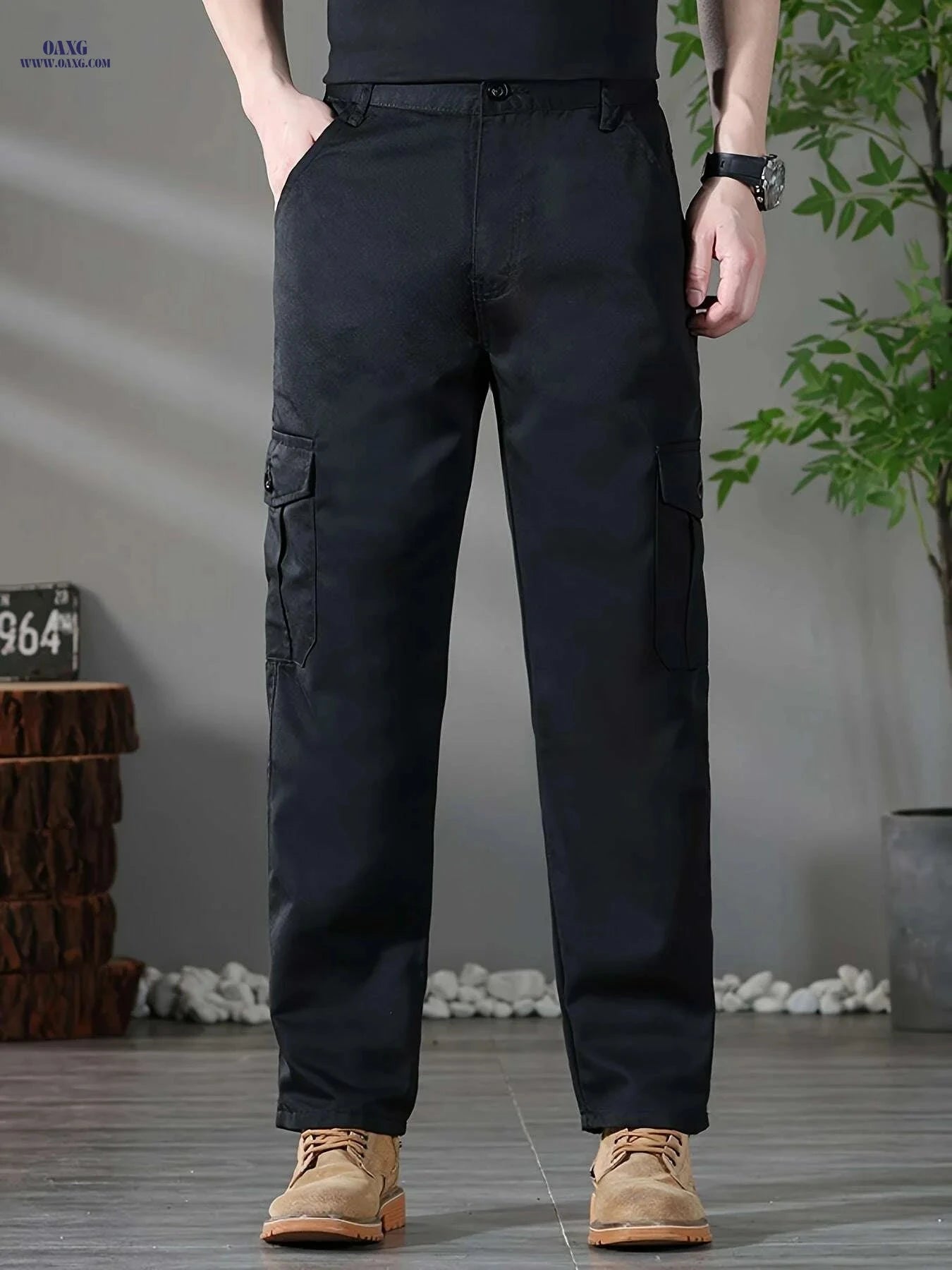 Heavy-Duty Cargo Pants for Men - All-Season Outdoor Utility Wear   OAXG Navy Blue / 30