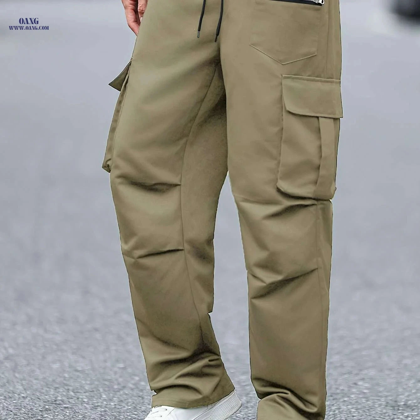 Heavy-Duty Men's Cargo Pants - Functional Work Trousers with Pockets   OAXG Black / S