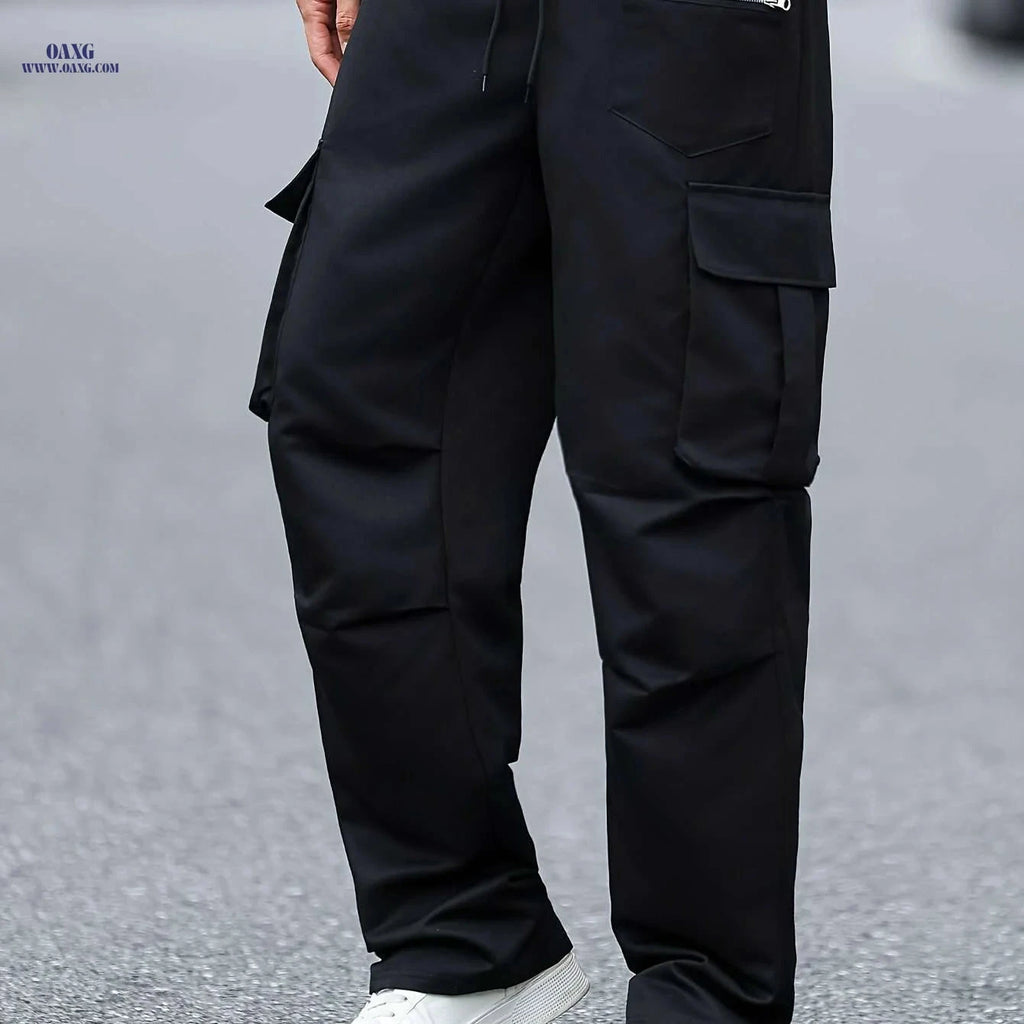 Heavy-Duty Men's Cargo Pants - Functional Work Trousers with Pockets   OAXG Black / S
