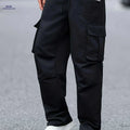 Heavy-Duty Men's Cargo Pants - Functional Work Trousers with Pockets   OAXG Black / S