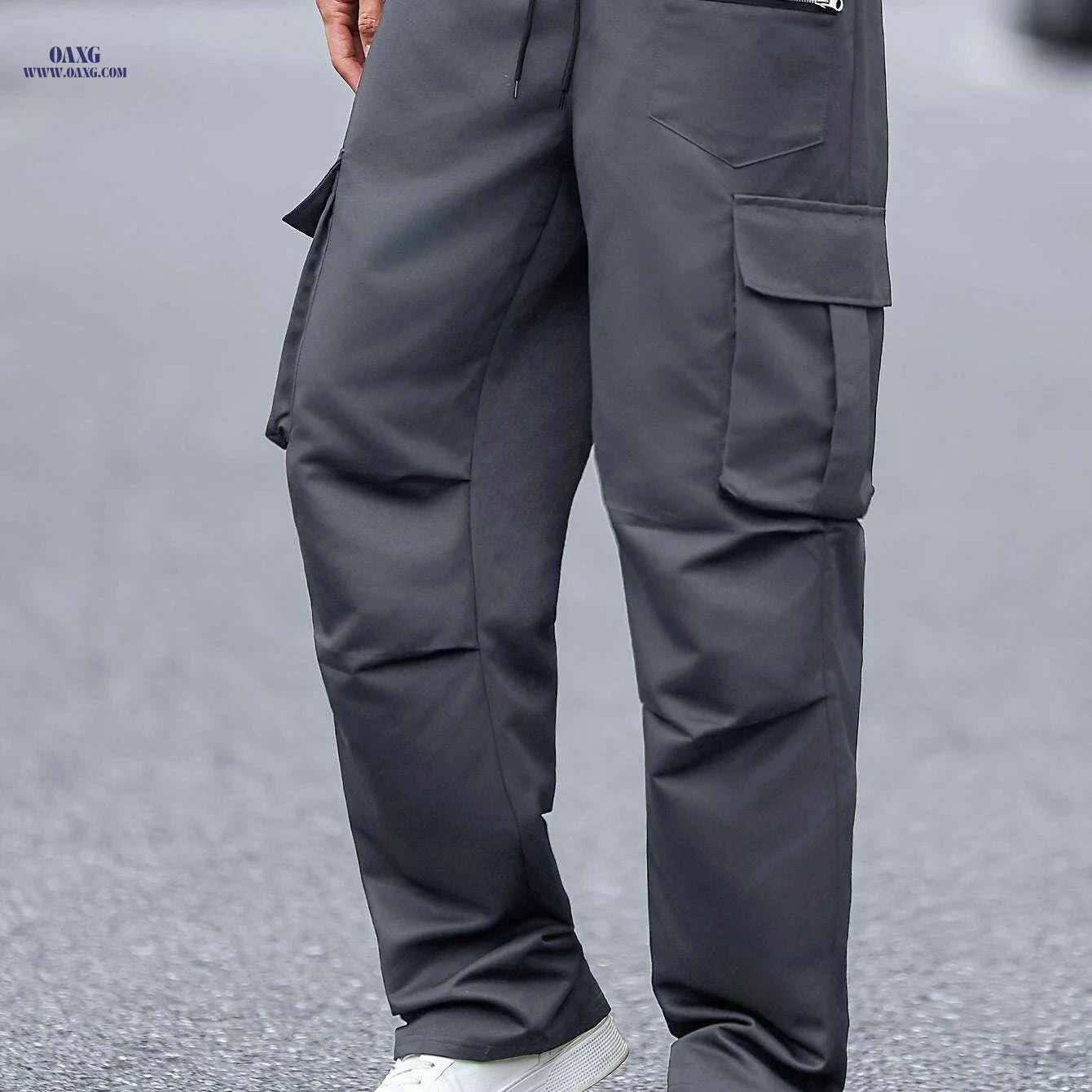 Heavy-Duty Men's Cargo Pants - Functional Work Trousers with Pockets   OAXG Black / S