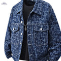 HERTALK Men's Denim Jacket - Casual Oversized Long Sleeve Fashion   OAXG N2-A8282 Dark Blue Denim Jacket / FR M