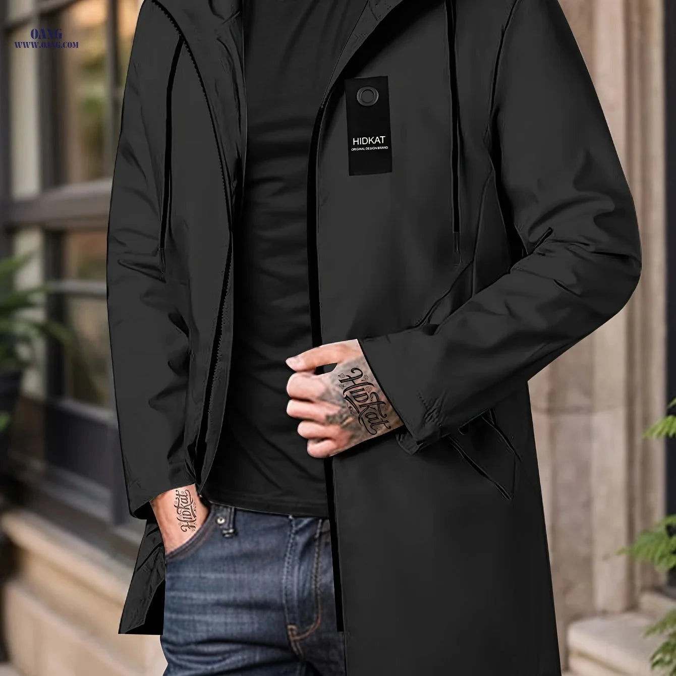 HIDKAT Men's Lightweight Hooded Jacket - Casual Spring & Autumn Wear   OAXG 