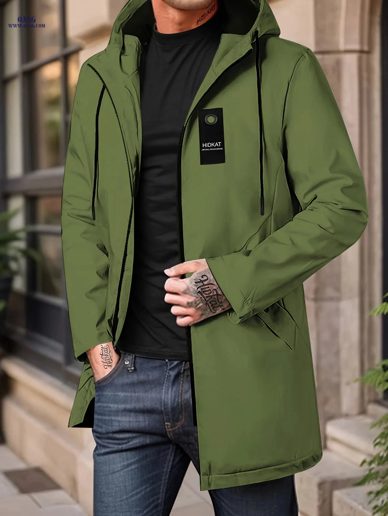 HIDKAT Men's Lightweight Hooded Jacket - Casual Spring & Autumn Wear   OAXG 