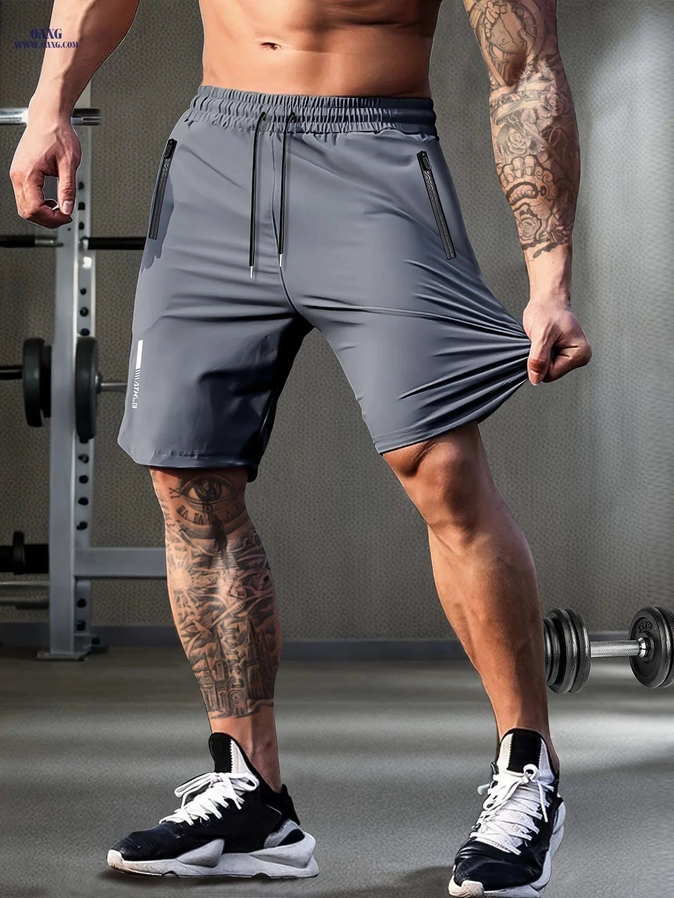 HIDKAT Men's Summer High Waist Sports Shorts - High Stretch, Casual Fit   OAXG 