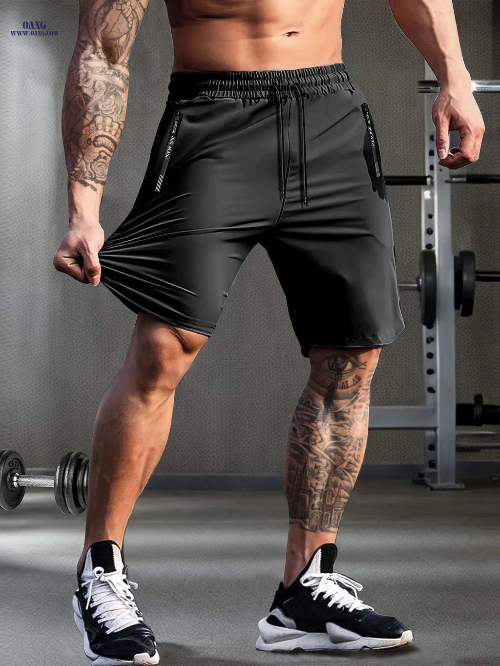HIDKAT Men's Summer High Waist Sports Shorts - High Stretch, Casual Fit   OAXG Black Style 1 / FR XXS