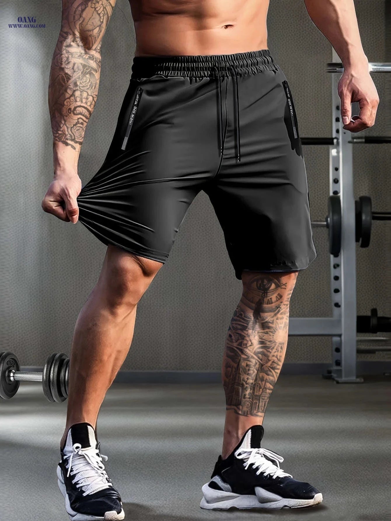 HIDKAT Men's Summer High Waist Sports Shorts - High Stretch, Casual Fit   OAXG Black Style 1 / FR XXS