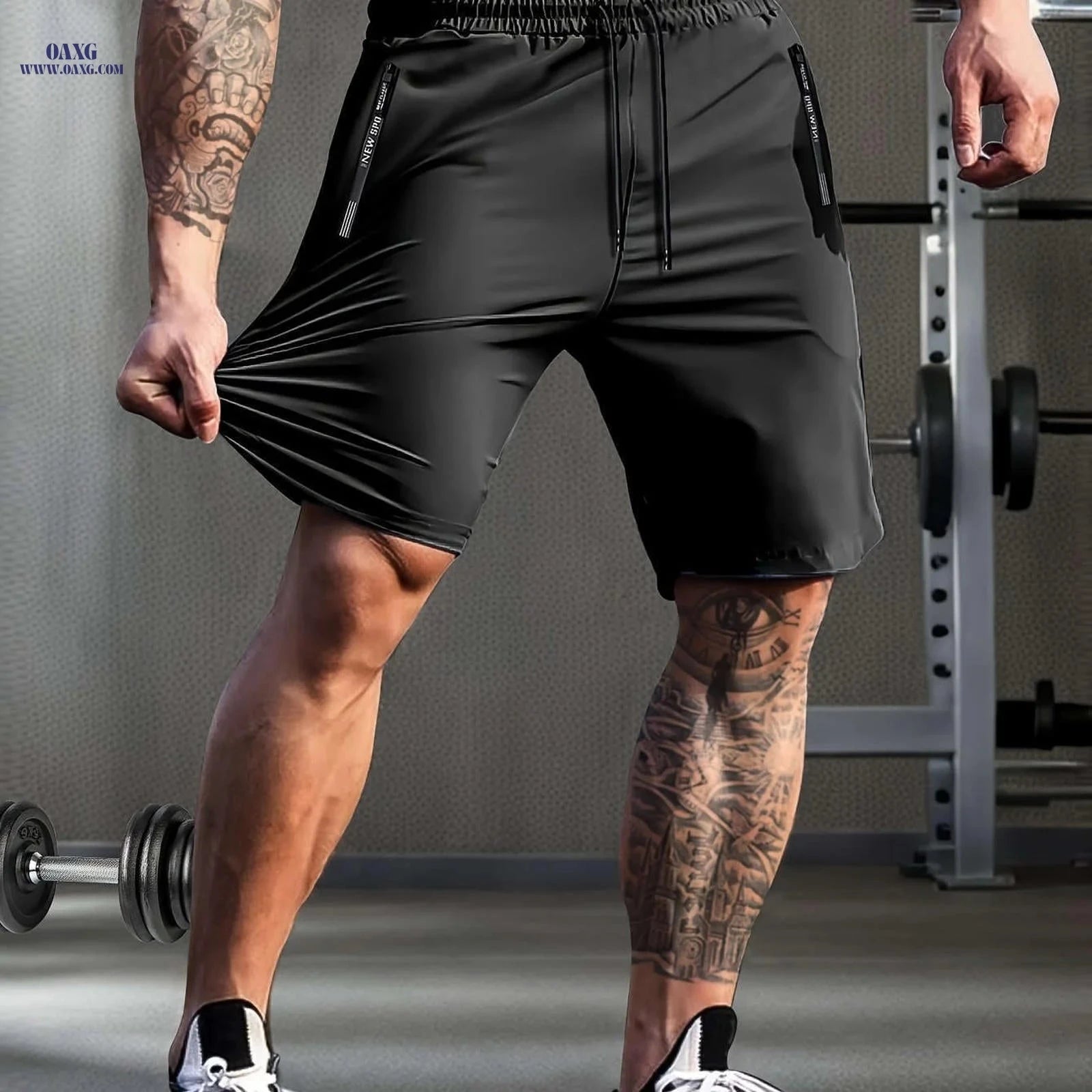 HIDKAT Men's Summer High Waist Sports Shorts - High Stretch, Casual Fit   OAXG Black Style 1 / FR XXS