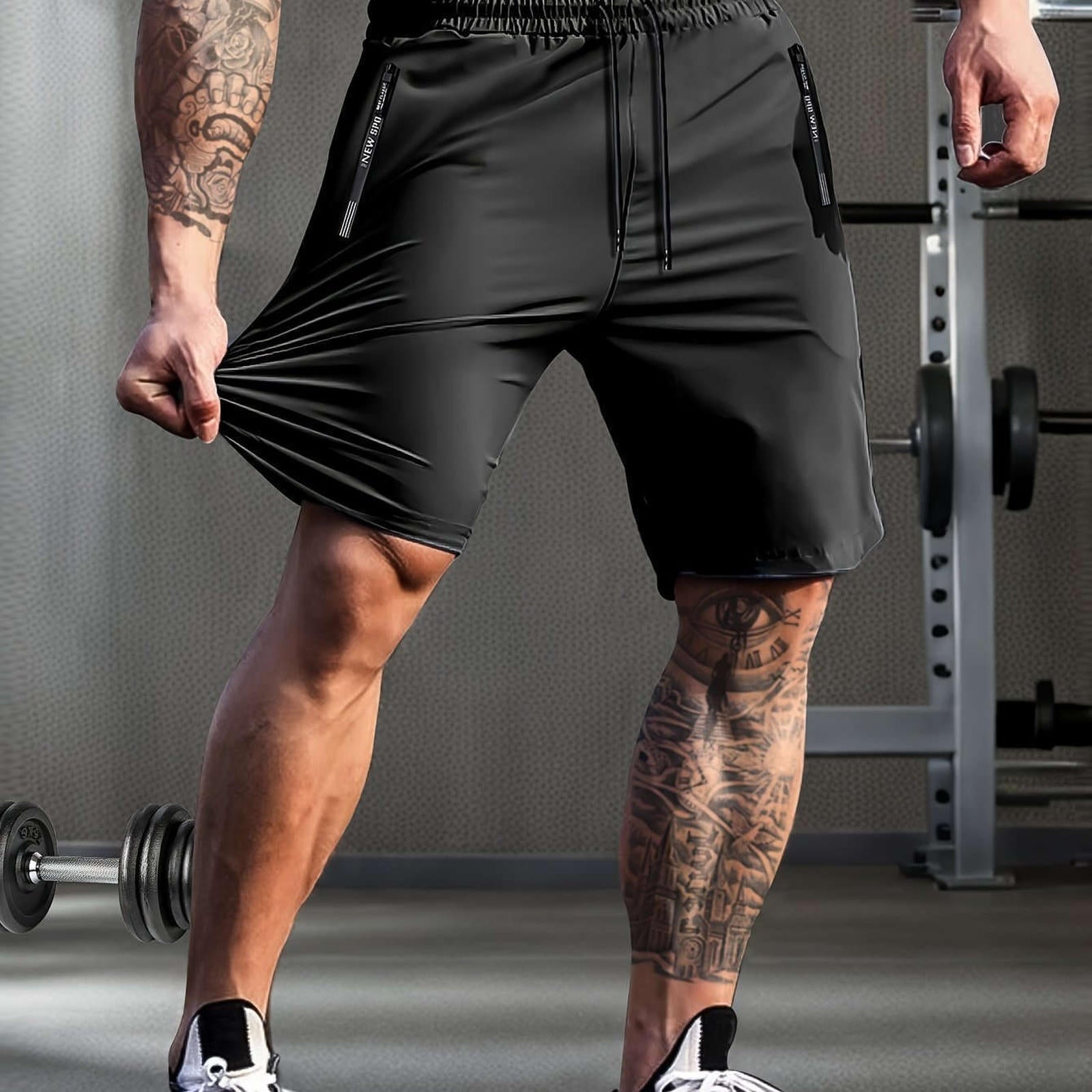 HIDKAT Men's Summer High Waist Sports Shorts - High Stretch, Casual Fit   OAXG 