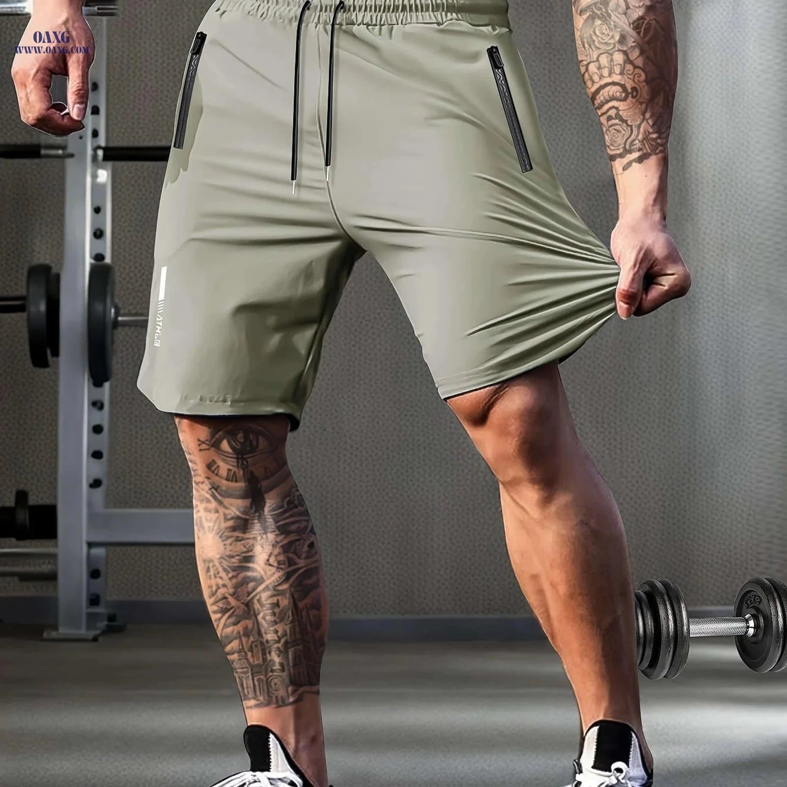 HIDKAT Men's Summer High Waist Sports Shorts - High Stretch, Casual Fit   OAXG 