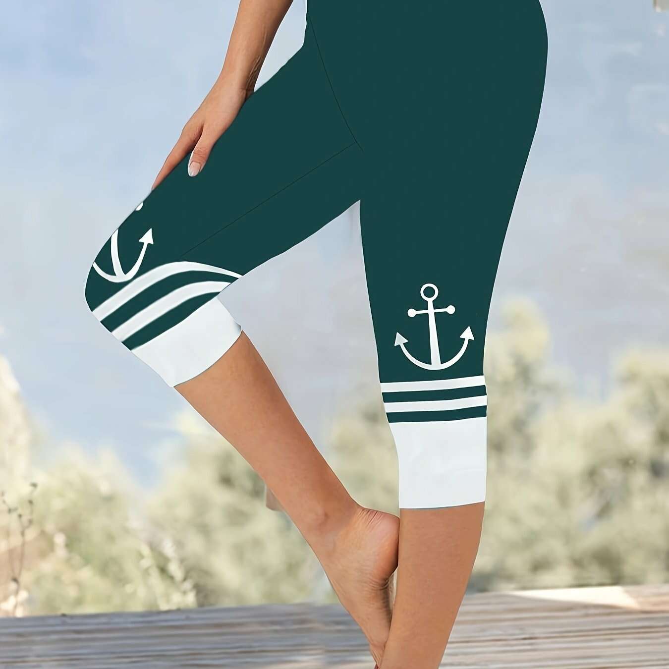 High Elasticity Color Block Leggings - Soft, Stretchy Women’s Pants   OAXG Navy Blue / S
