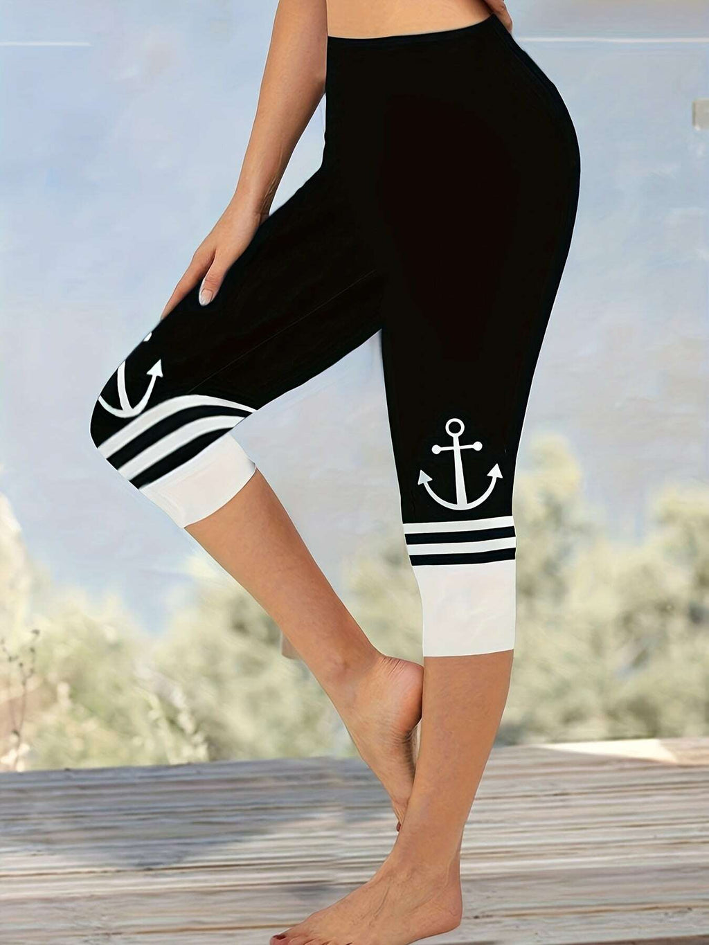 High Elasticity Color Block Leggings - Soft, Stretchy Women’s Pants   OAXG Navy Blue / S