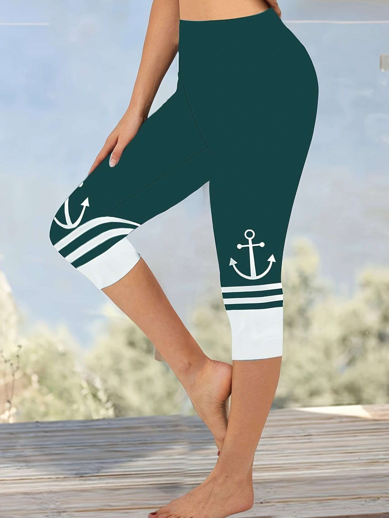 High Elasticity Color Block Leggings - Soft, Stretchy Women’s Pants   OAXG Navy Blue / S