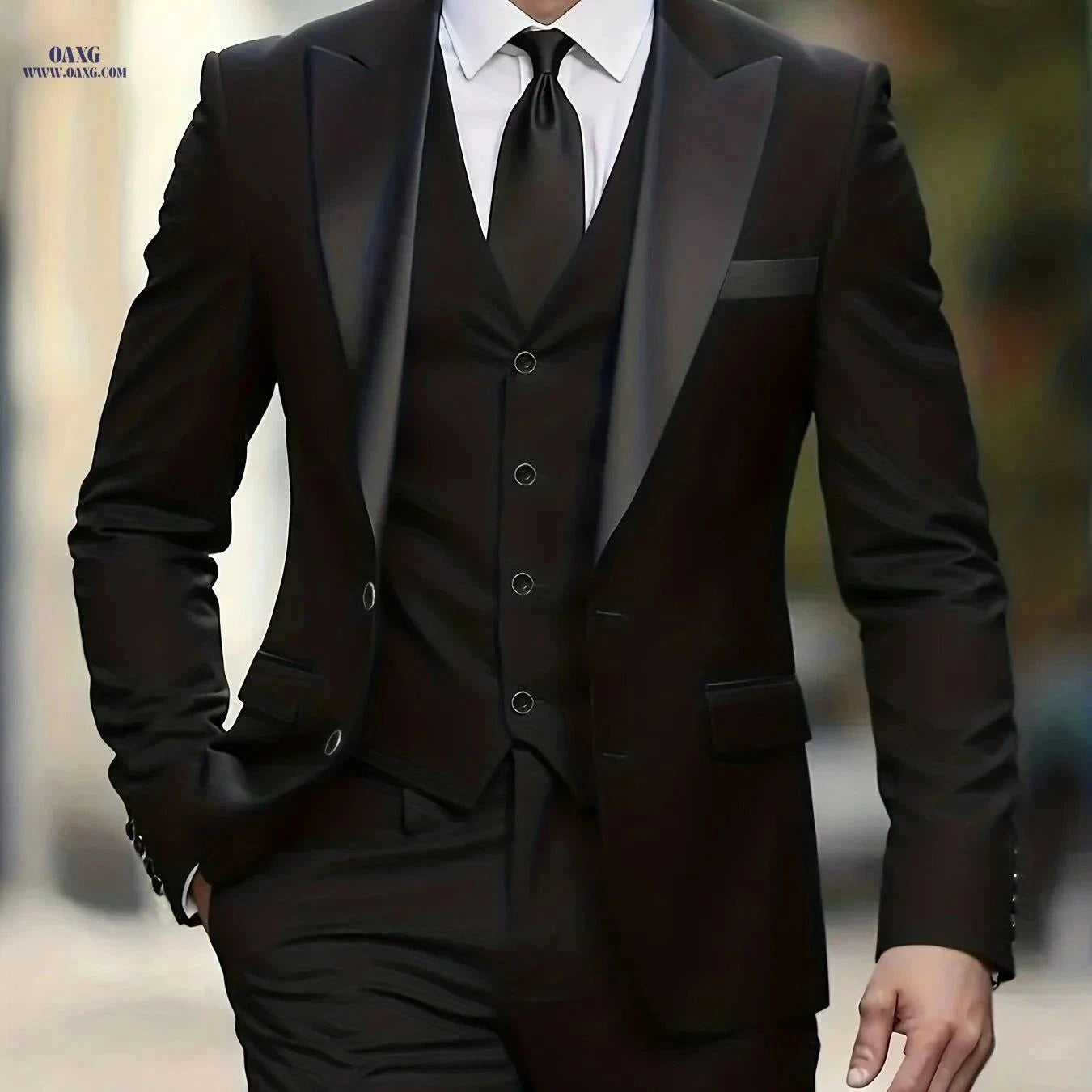 High-End Men’s 3-Piece Suit Set - Formal Attire for Any Occasion   OAXG Navy Color / FR XXS
