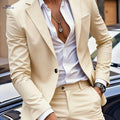 High-End Men’s Two-Piece Suit Set - Blazer & Trousers, Formal Wear   OAXG 