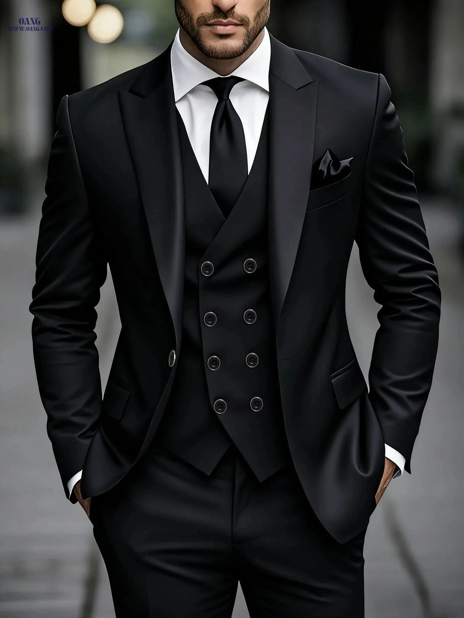 High-End Three-Piece Wedding Suit for Men - Tailored Fit, Formal Style   OAXG Beige-2 / FR XXS