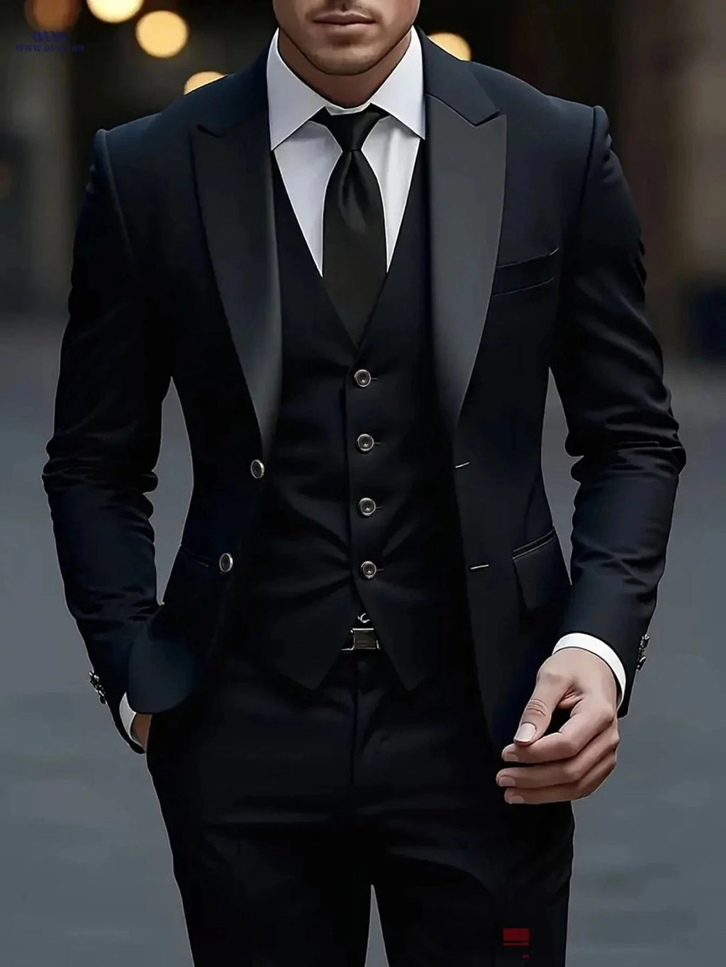 High-End Three-Piece Wedding Suit for Men - Tailored Fit, Formal Style   OAXG 