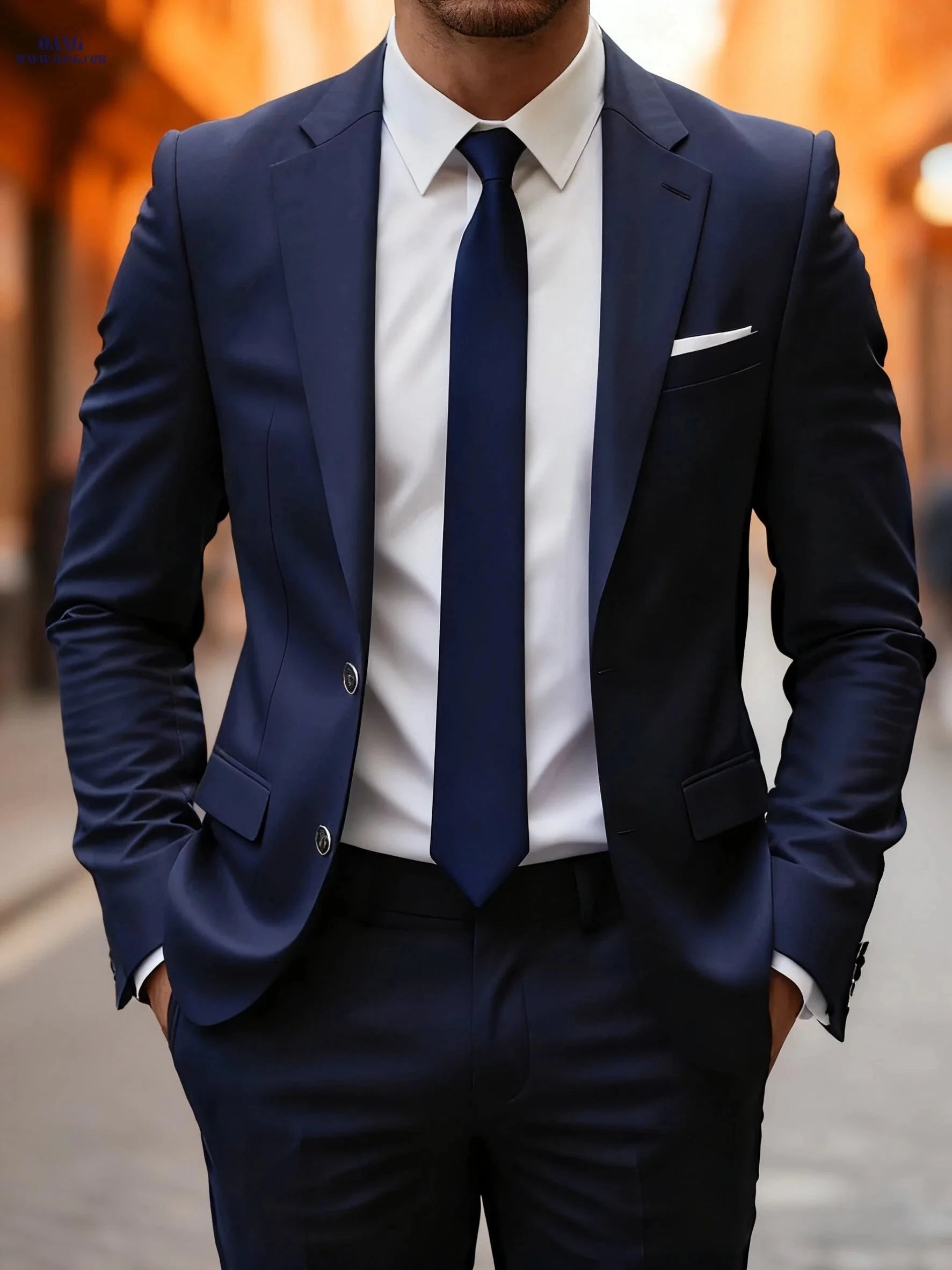 High-Quality Men's Suit Set - Jacket & Pants for Office Style   OAXG Grey / FR S