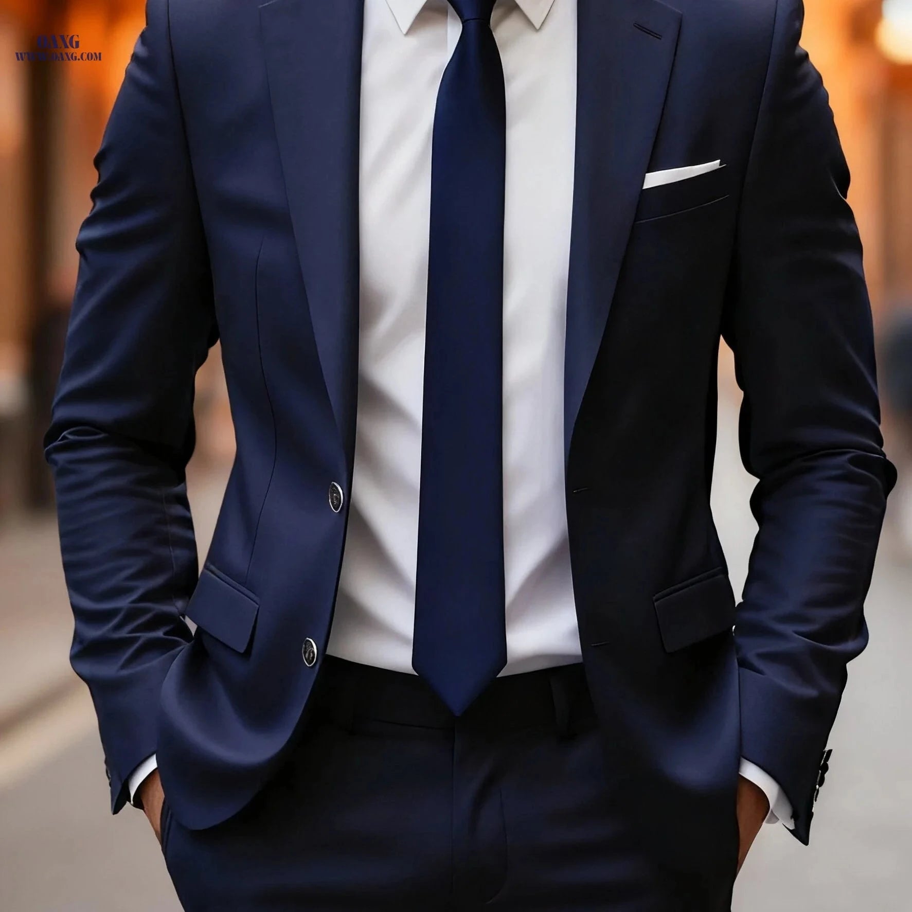 High-Quality Men's Suit Set - Jacket & Pants for Office Style   OAXG Grey / FR S