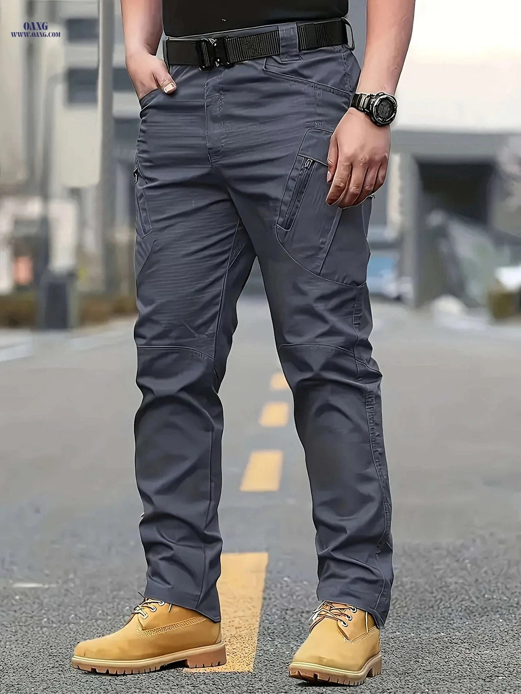 High-Quality Men's Tactical Cargo Pants - Multi-Pocket, Tear-Resistant   OAXG Black / FR S