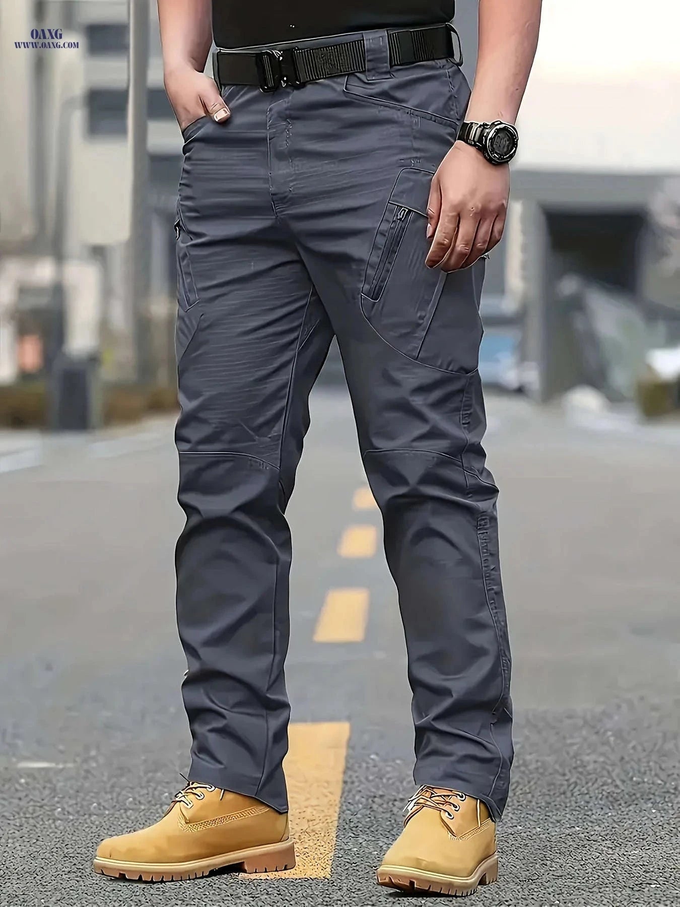 High-Quality Men's Tactical Cargo Pants - Multi-Pocket, Tear-Resistant   OAXG Black / FR S
