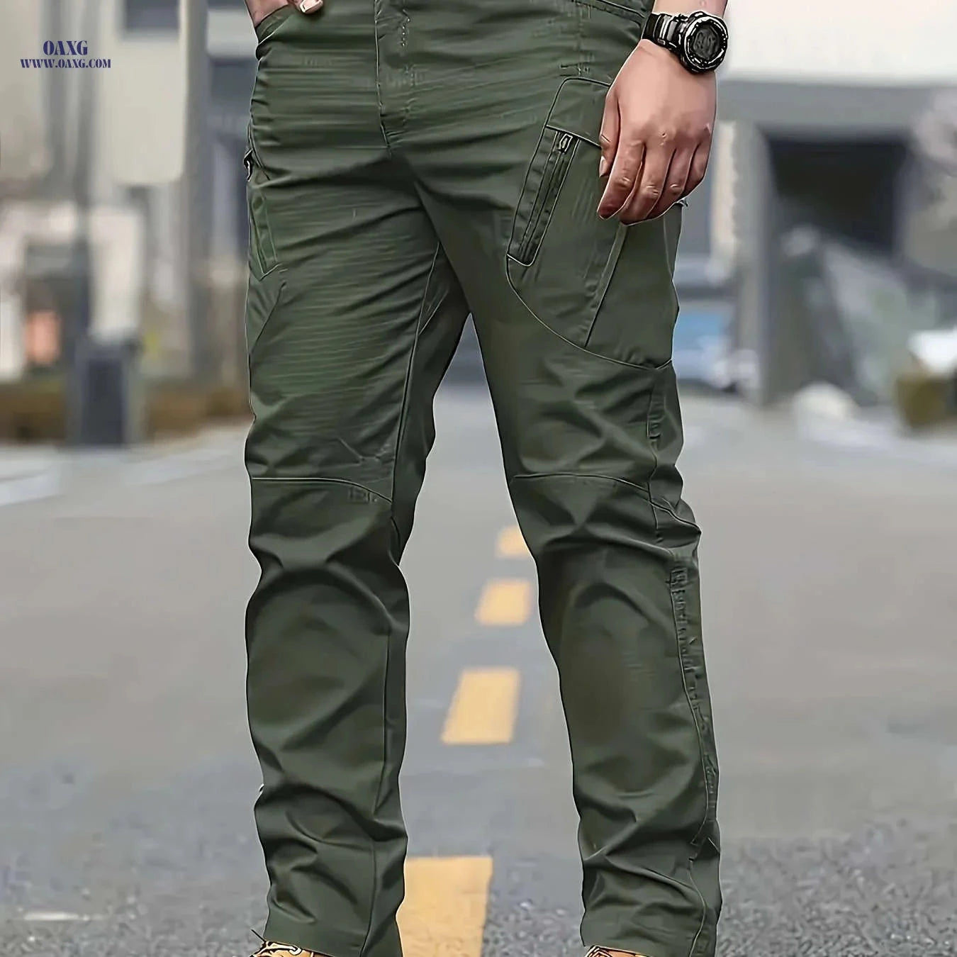 High-Quality Men's Tactical Cargo Pants - Multi-Pocket, Tear-Resistant   OAXG Black / FR S